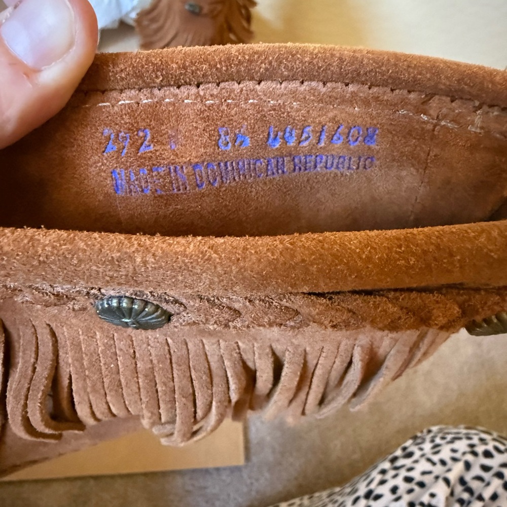 Minnetonka Brown Suede Fringe Ankle Boots - Picture 6 of 6